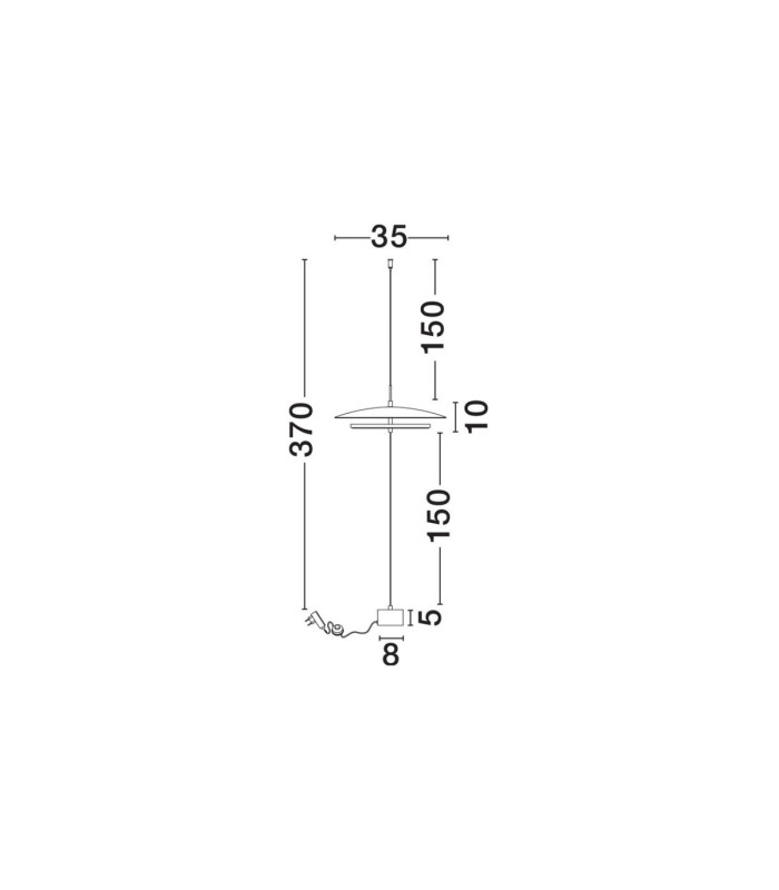 Olos Integrated LED Pendant Ceiling Light Sandy White Chrome Dimmable LED 21W 918lm 3000K-6