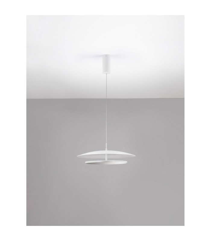 Olos Integrated LED Pendant Ceiling Light Sandy White Chrome Triac Dimmable LED 37W 1786lm 3000K-3