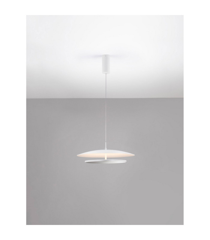 Olos Integrated LED Pendant Ceiling Light Sandy White Chrome Triac Dimmable LED 37W 1786lm 3000K-4