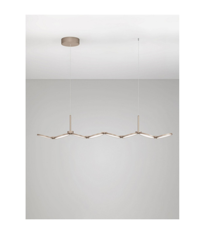 Vea Bar Pendant Ceiling Light Champagne Gold Triac Dimmable LED 47W 2374lm CCT 2700-3000K-3