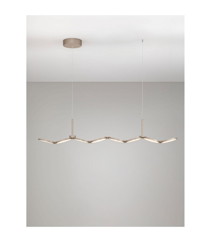 Vea Bar Pendant Ceiling Light Champagne Gold Triac Dimmable LED 47W 2374lm CCT 2700-3000K-4