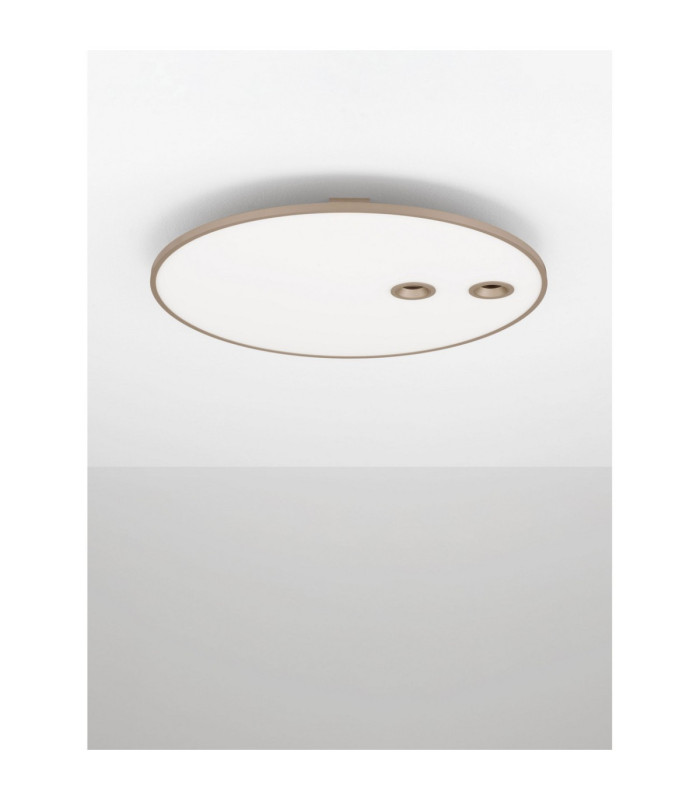 Vea Integrated LED Semi Flush Ceiling Light Champagne Gold Triac Dimmable LED 53W 2323lm CCT 2700-3000K-3
