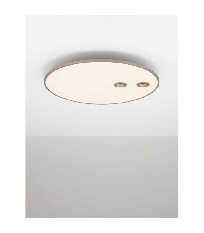 Vea Integrated LED Semi Flush Ceiling Light Champagne Gold Triac Dimmable LED 53W 2323lm CCT 2700-3000K-4