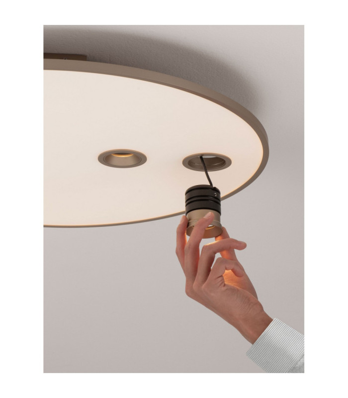 Vea Integrated LED Semi Flush Ceiling Light Champagne Gold Triac Dimmable LED 53W 2323lm CCT 2700-3000K-6