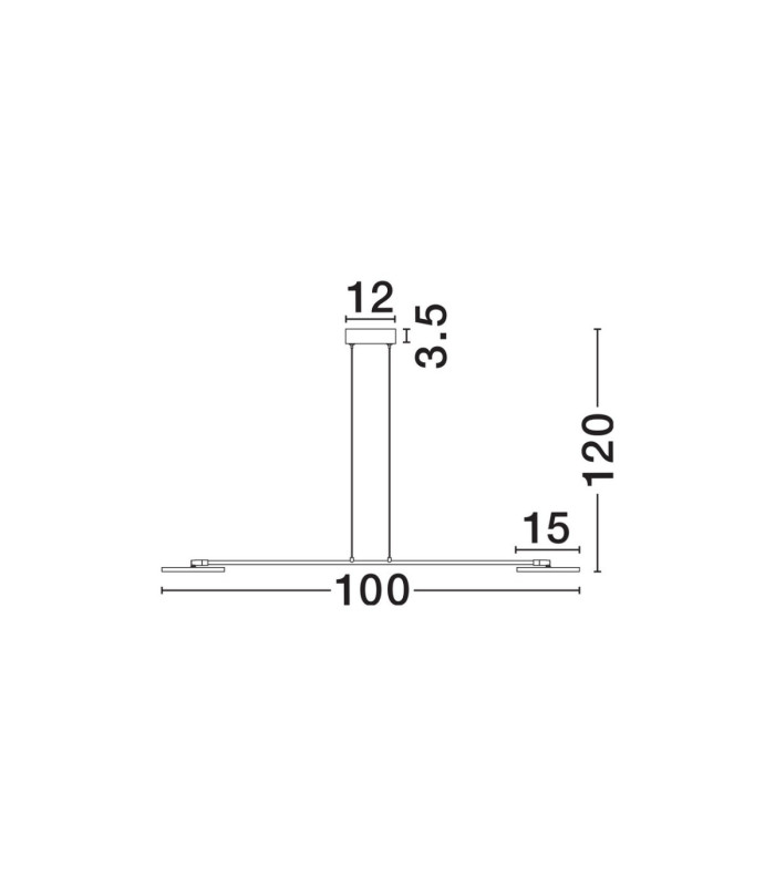 Scope Bar Pendant Ceiling Light Black Gold LED 18W 1400lm 3000K-4