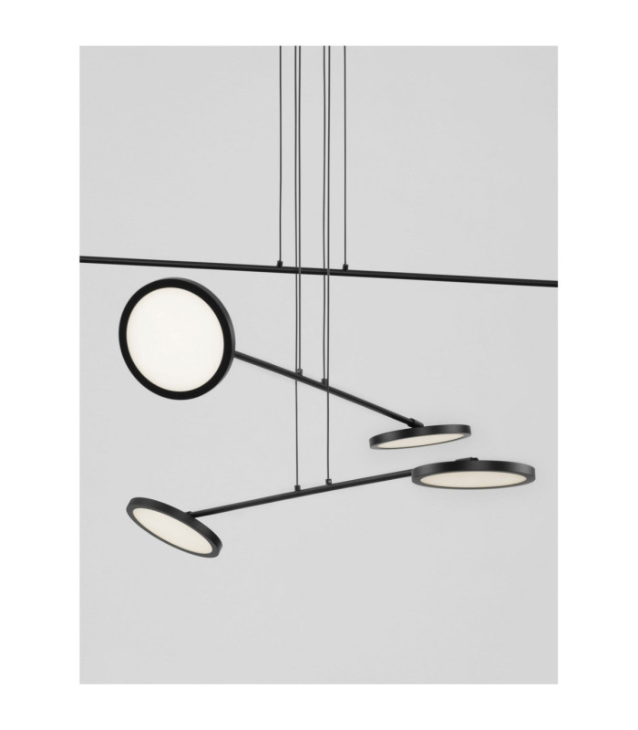 Scope Multi Arm Pendant Ceiling Light Black Triac Dimmable LED 44W 3660lm 3000K-4