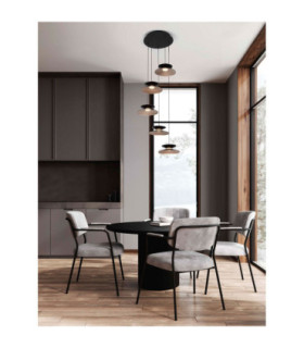 Morphi Cluster Pendant Ceiling Light Sandy Black Gold Triac Dimmable LED 25W 800lm 3000K-2