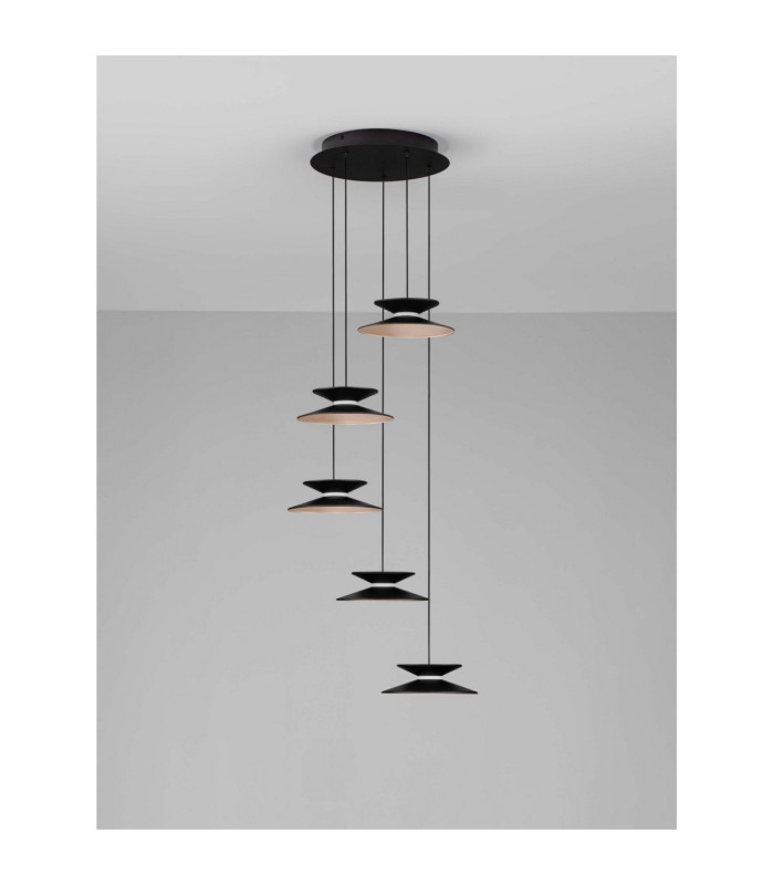 Morphi Cluster Pendant Ceiling Light Sandy Black Gold Triac Dimmable LED 25W 800lm 3000K-3