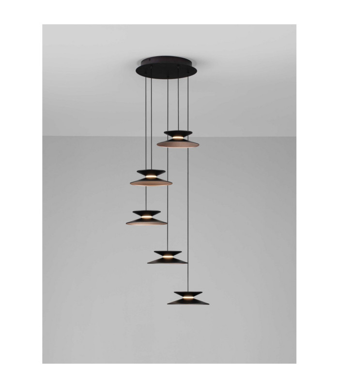 Morphi Cluster Pendant Ceiling Light Sandy Black Gold Triac Dimmable LED 25W 800lm 3000K-4