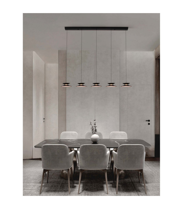 Morphi Bar Pendant Ceiling Light Sandy Black Gold Triac Dimmable LED 245W 800lm 3000K-2