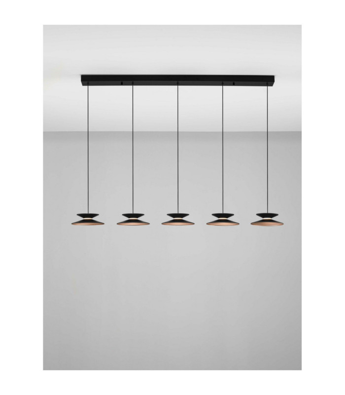 Morphi Bar Pendant Ceiling Light Sandy Black Gold Triac Dimmable LED 245W 800lm 3000K-4