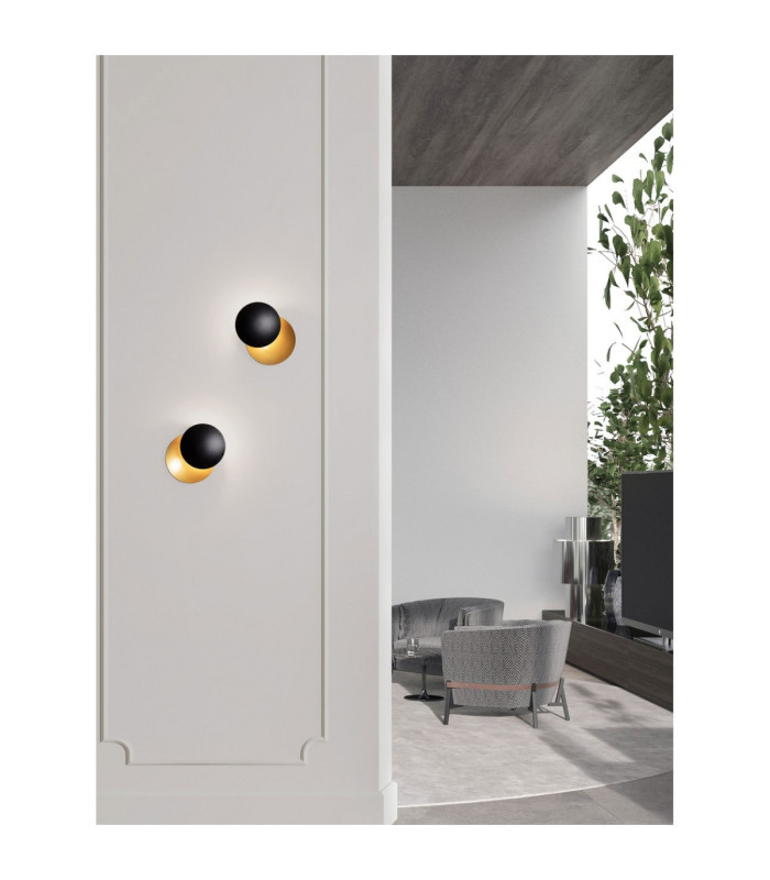 Shell Wall Lamp Sandy Black Gold LED 7W 101lm 3000K-2