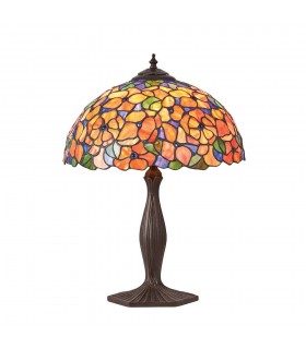 1 Light Medium Table Lamp Dark Bronze, Tiffany Glass, E27 - 1
