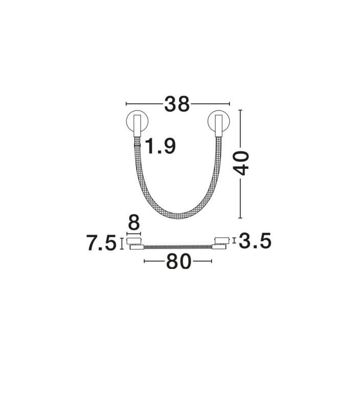 Ilane Integrated LED Wall Lamp Sandy Black LED 7W 683lm 3000K-7