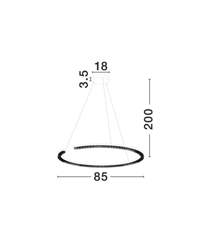 Greamy Integrated LED Pendant Ceiling Light Sandy Black Triac Dimmable LED 43W 2795lm 3000K-6
