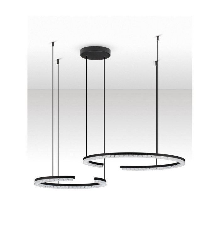 Greamy Integrated LED Pendant Ceiling Light Sandy Black Triac Dimmable LED 49W 3668lm 3000K-3
