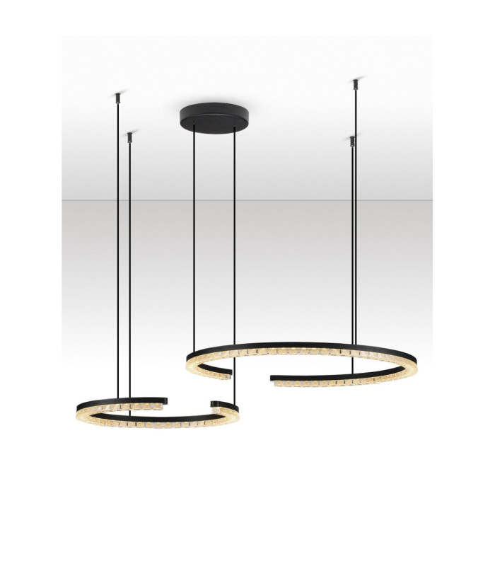 Greamy Integrated LED Pendant Ceiling Light Sandy Black Triac Dimmable LED 49W 3668lm 3000K-4