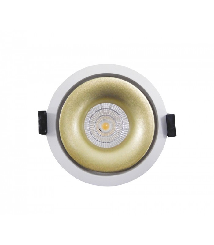 LED Recessed Round Downlight, White/Gold, 40 deg. Beam Angle, 760lm, 3000K, IP20, DRIVER NOT INC. - 7
