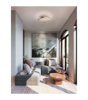 Tilia Integrated LED Semi Flush Ceiling Light Foggy Nickel Triac Dimmable LED 38W 2242lm 2700-3000-4000K CCT-2