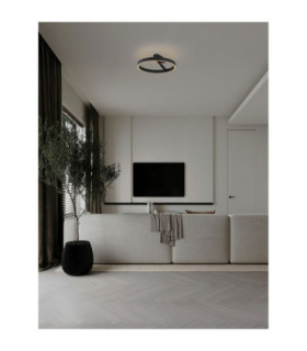 Adaliz Integrated LED Semi Flush Ceiling Light Sandy Black Triac Dimmable LED 47W 2062lm 2700-3000-4000K CCT-2