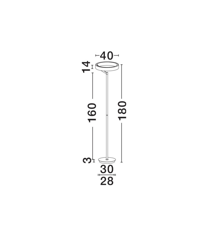 Adaliz LED Integrated Floor Lamp Sandy Black Dimmable LED 38W 1623lm 3000K-8