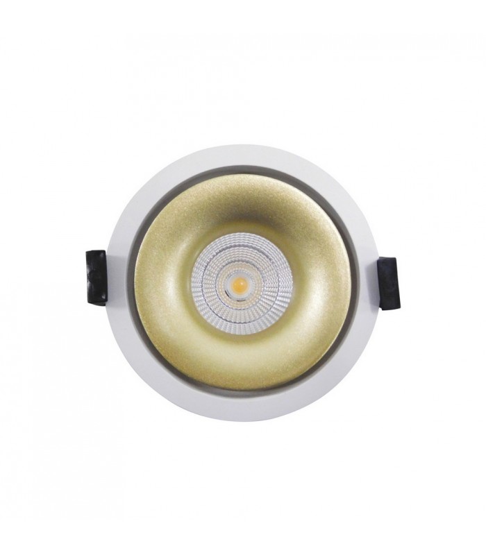 LED Recessed Round Downlight, White/Gold, 25 deg. Beam Angle, 780lm, 4000K, IP20, DRIVER NOT INC. - 5