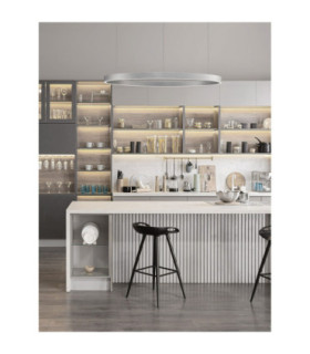 Elowen Integrated LED Pendant Ceiling Light Brushed Silver Triac Dimmable LED 106W 4899lm 3000K-2