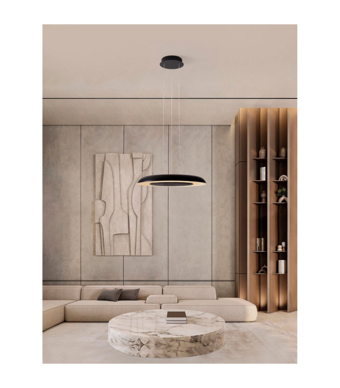 Epos Dome Pendant Ceiling Light Sandy Black White Triac Dimmable LED 38W 2100lm 2700-3000-4000K CCT-2