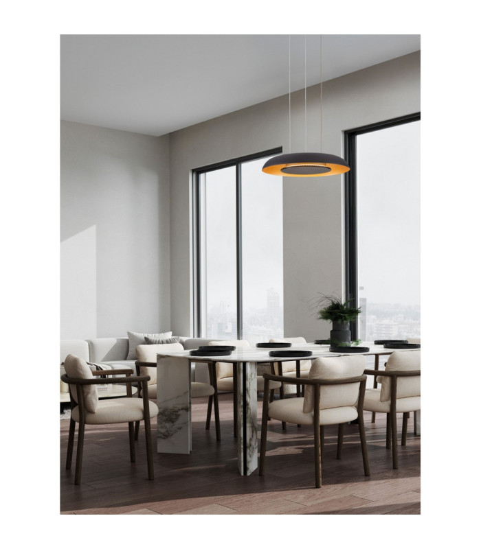 Epos Dome Pendant Ceiling Light Sandy Black Brushed Gold Triac Dimmable LED 24W 1208lm 2700-3000-4000K CCT-2