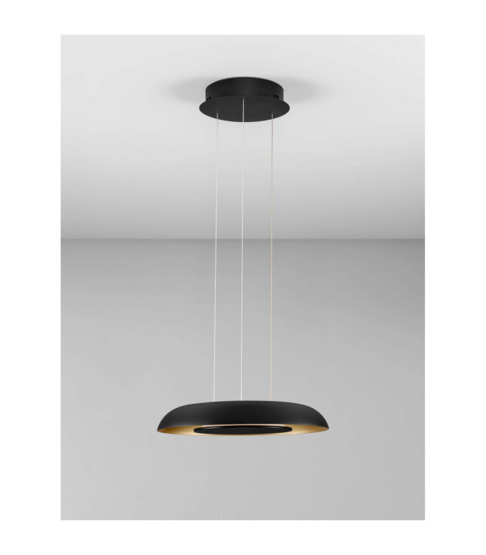 Epos Dome Pendant Ceiling Light Sandy Black Brushed Gold Triac Dimmable LED 24W 1208lm 2700-3000-4000K CCT-3