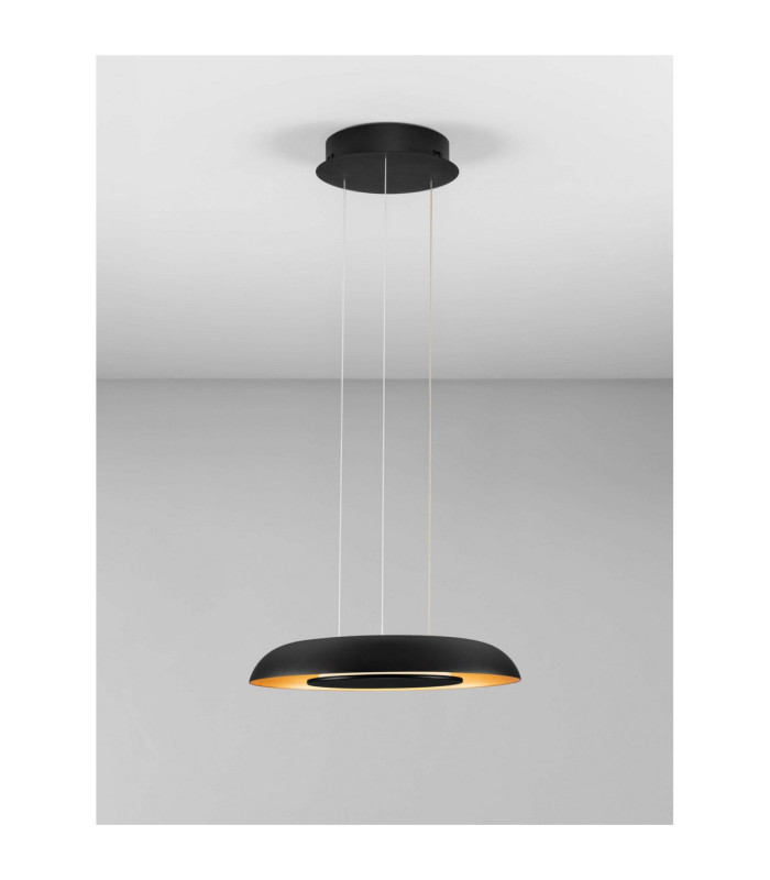 Epos Dome Pendant Ceiling Light Sandy Black Brushed Gold Triac Dimmable LED 24W 1208lm 2700-3000-4000K CCT-4
