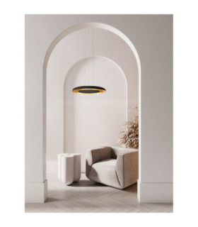 Epos Dome Pendant Ceiling Light Sandy Black Brushed Gold Triac Dimmable LED 38W 2100lm 2700-3000-4000K CCT-2