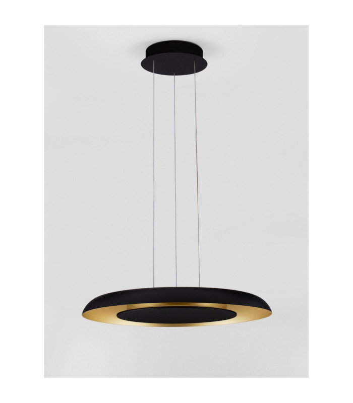 Epos Dome Pendant Ceiling Light Sandy Black Brushed Gold Triac Dimmable LED 38W 2100lm 2700-3000-4000K CCT-3
