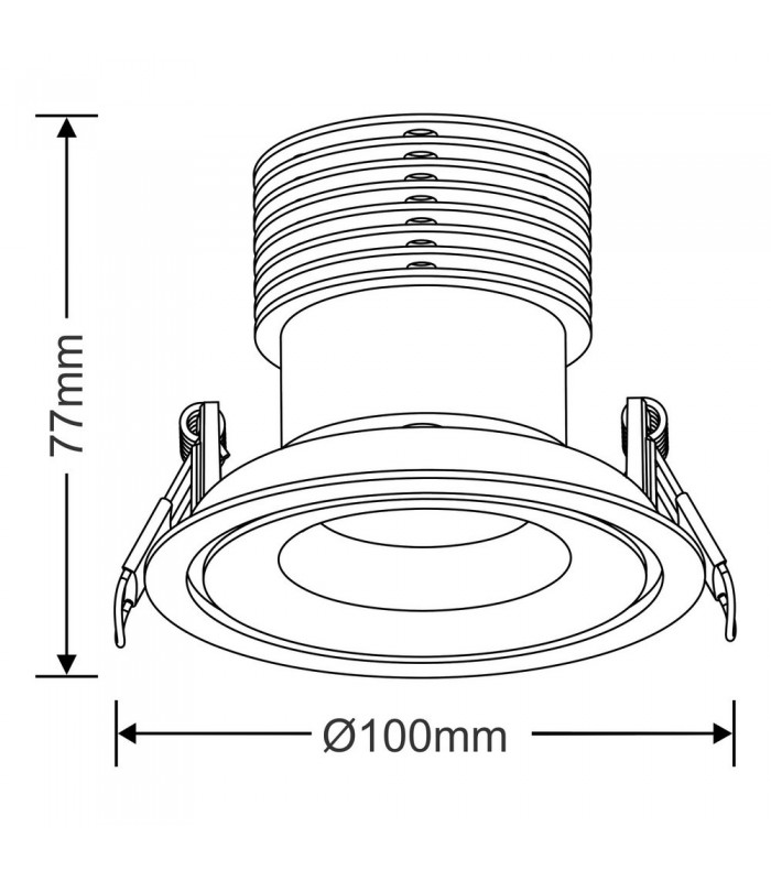 LED Recessed Round Downlight, White/Gold, 60 deg. Beam Angle, 780lm, 4000K, IP20, DRIVER NOT INC. - 3