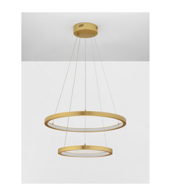 Empatia Integrated LED Pendant Ceiling Light Brass Gold Triac Dimmable LED 60W 1755lm 3000K-3