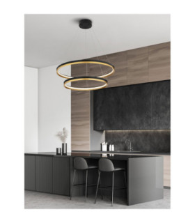 Cantria Integrated LED Pendant Ceiling Light Black Brass Gold Triac Dimmable LED 98W 7643lm 3000K-2