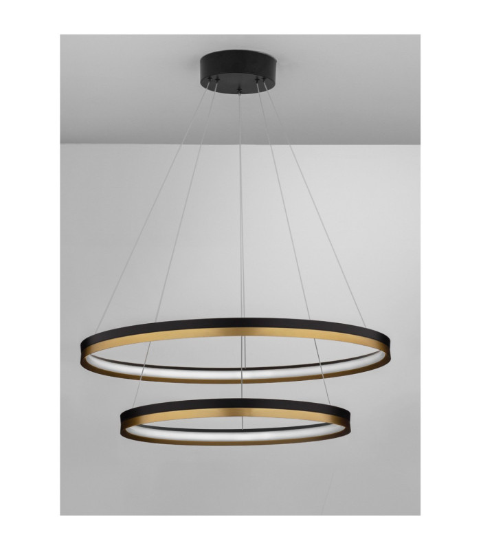 Cantria Integrated LED Pendant Ceiling Light Black Brass Gold Triac Dimmable LED 98W 7643lm 3000K-3