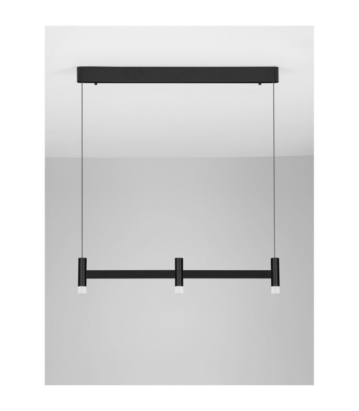 Poetic Bar Pendant Ceiling Light Sandy Black Triac Dimmable LED 12W 780lm 3000K-3