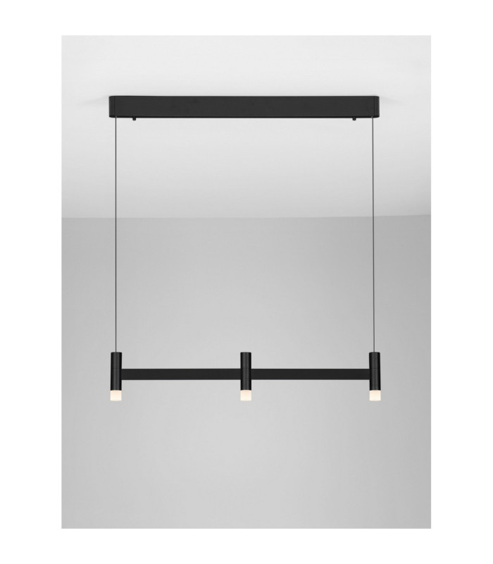 Poetic Bar Pendant Ceiling Light Sandy Black Triac Dimmable LED 12W 780lm 3000K-4