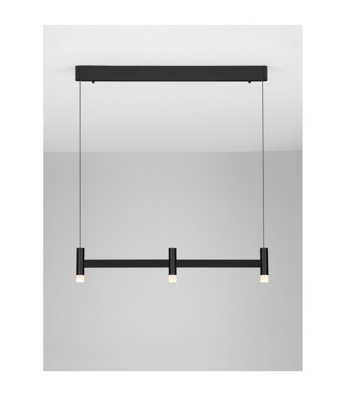 Poetic Bar Pendant Ceiling Light Sandy Black Triac Dimmable LED 12W 780lm 2700K-4