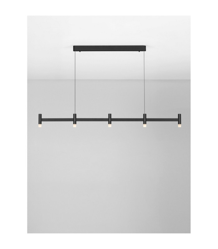 Poetic Bar Pendant Ceiling Light Sandy Black Triac Dimmable LED 21W 1600lm 2700K-4