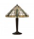 2 Light Medium Table Lamp Tiffany Glass, Deep Antique Patina, E27 - 1
