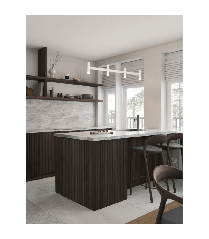 Poetic Bar Pendant Ceiling Light Sandy White Triac Dimmable LED 17W 1364lm 3000K-5