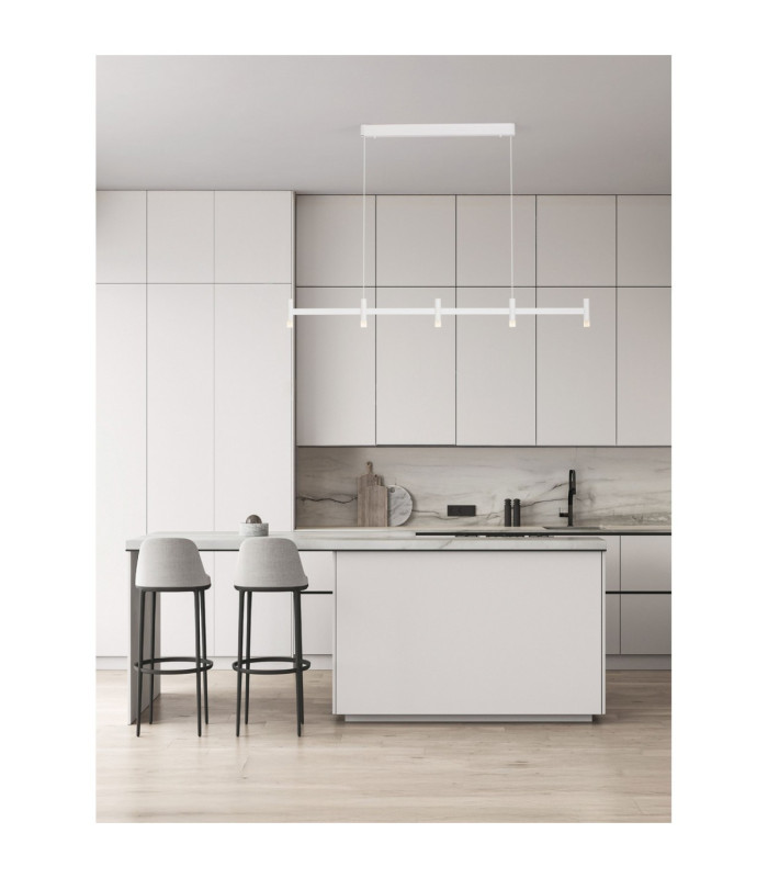 Poetic Bar Pendant Ceiling Light Sandy White Triac Dimmable LED 21W 1600lm 3000K-5