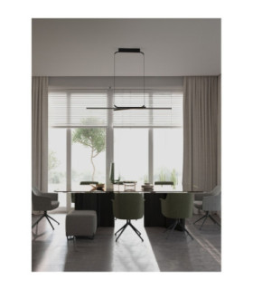 Akro Bar Pendant Ceiling Light Matt Black Triac Dimmable LED 41W 2253lm 2700-3000-4000K CCT-2
