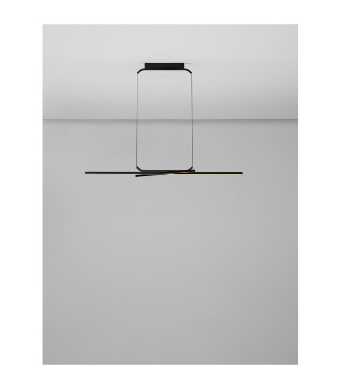 Akro Bar Pendant Ceiling Light Matt Black Triac Dimmable LED 41W 2253lm 2700-3000-4000K CCT-4