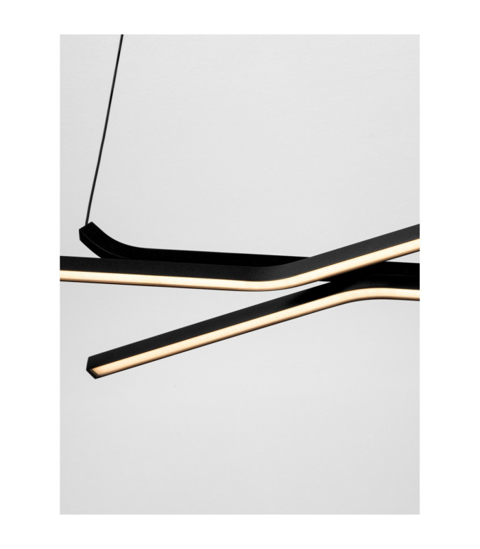Akro Bar Pendant Ceiling Light Matt Black Triac Dimmable LED 41W 2253lm 2700-3000-4000K CCT-5