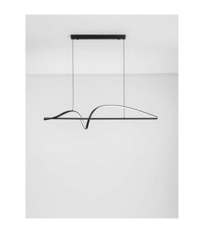 Gemma Bar Pendant Ceiling Light Matt Black Triac Dimmable LED 26W 1793lm 3000K-3