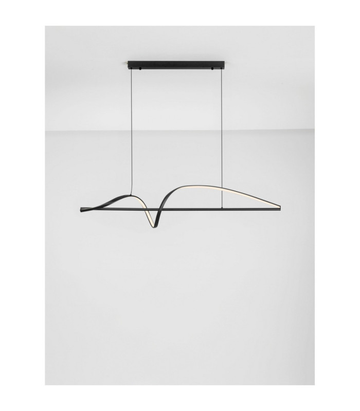 Gemma Bar Pendant Ceiling Light Matt Black Triac Dimmable LED 26W 1793lm 3000K-4