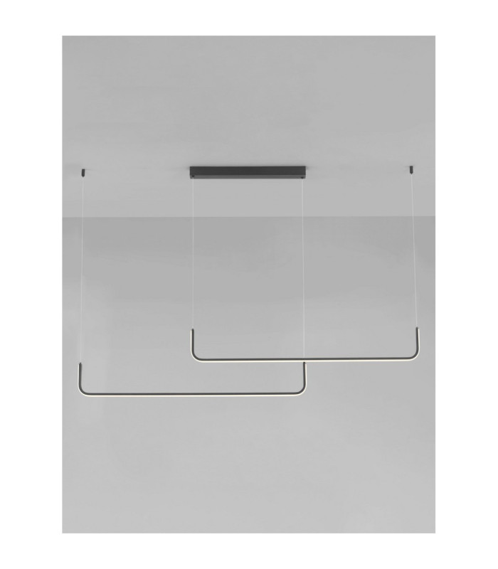Strita Bar Pendant Ceiling Light Sandy Black Triac Dimmable LED 40W 2856lm 3000K-3